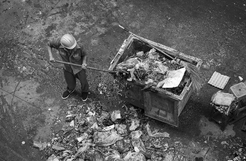 Skip container on a construction site in Wallington