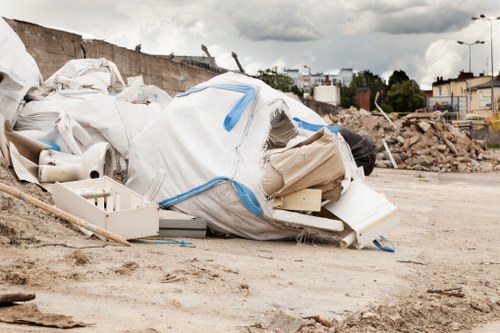 Commercial skip placed at a Wallington business site