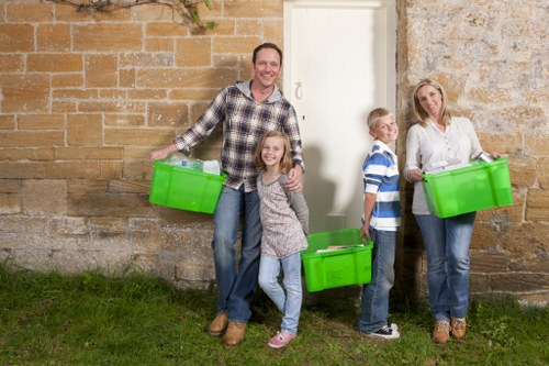 Customer engaging with garden waste removal service